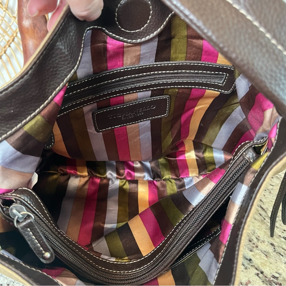 Tignanello Metallic Leather Two-Tone Hobo Bag in - Picture 12 of 13